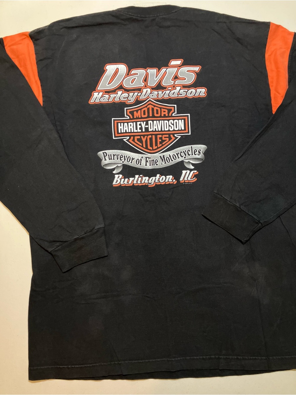 Vintage 2006 Harley Davidson Long Sleeve Henley XL Davis Burlington NC
